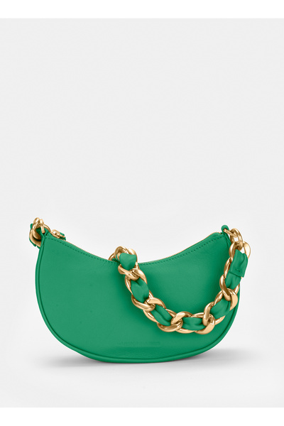 Les Visionnaires Yeşil 13x7x25 Kadın Deri El Çantası IVYCHAINGRAINY5012