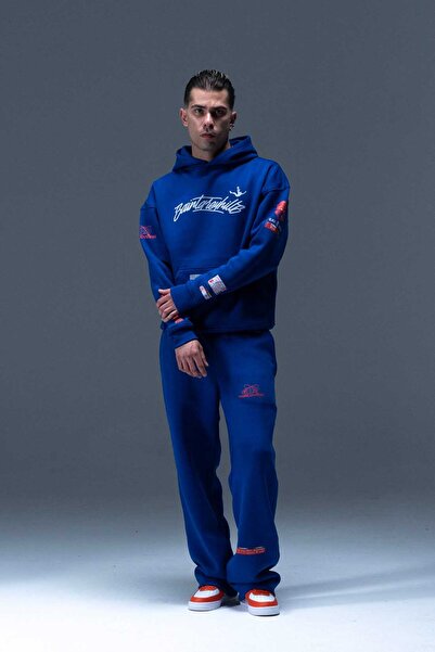 Clımax Blue Oversıze Baskılı Hoodıe