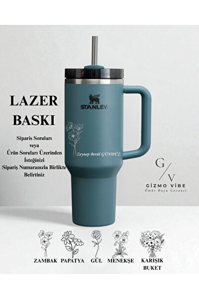 Stanley Kişiselleştirilebilir Quencher Pipetli 1.18l Termos Özel Tasarım/İsimli