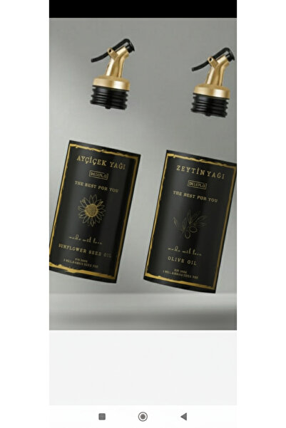 BÜYÜLÜ HOME Yağdanlık İcin Gold Damlatmaz Tıpa ve Gold Etiket suya dayanikli