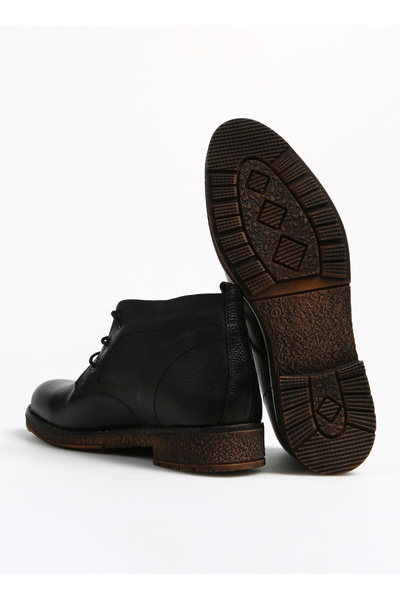 F By Fabrika Siyah Erkek Deri Bot FERRONI