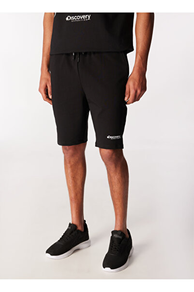 Discovery Expedition Siyah Erkek Baskılı Sweat Şort DESTI