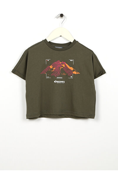 Discovery Expedition Haki Kız Çocuk Bisiklet Yaka Yarım Kollu Baskılı T-Shirt...