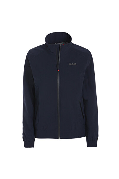 Slam Lacivert Kadın Dik Yaka Uzun Cepli Regular Fit Yazlık Ceket A923001S00