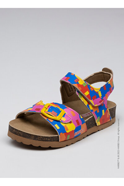 Haribo Çok Renkli Kız Çocuk Sandalet Ankle Buckled Sandalet