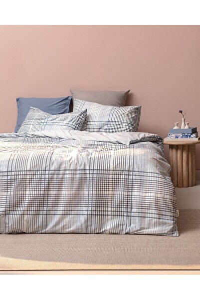 Madame Coco Fayanna Bettwäsche-Set, 100 % Baumwolle, Ranforce-Print, Doppelbett, Blau