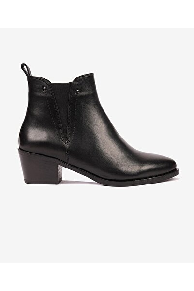 Greyder Kadın Siyah Hakiki Deri Topuklu Chelsea Bot 4K2UB59134