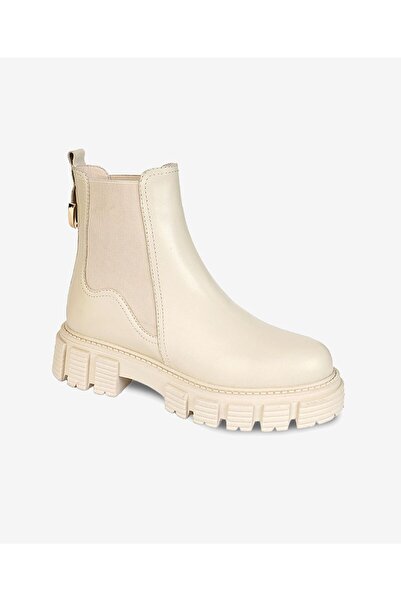 Greyder Kadın Ekru Hakiki Deri Chelsea Bot 3K2OB32772