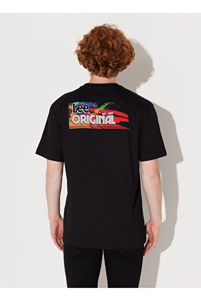 Lee Bisiklet Yaka Siyah Erkek T-Shirt L231736001_Bisiklet Yaka T-shirt