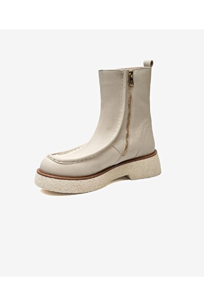 Greyder Kadın Ekru Hakiki Deri Casual Bot 3K2UB32740