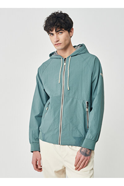 Lee Kapüşon Yaka Turkuaz Erkek T-shirt L231225303_tam Fermuarlı Ceket