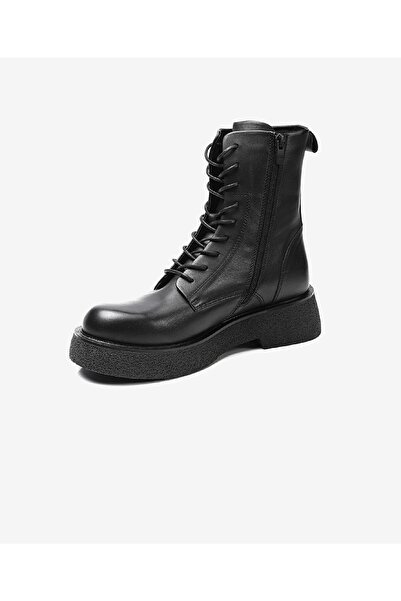 Greyder Kadın Siyah Hakiki Deri Military Bot 3K2UB32741