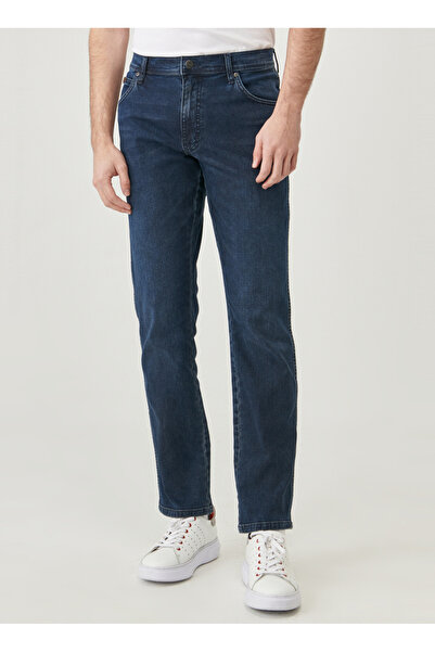 WRANGLER Normal Bel Slim Fit Mavi Erkek Denim Pantolon Texas Slim Jean Pantolon