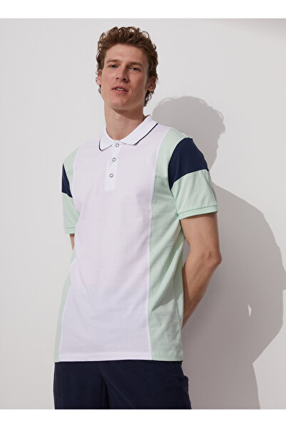 Fabrika Polo Yaka Jakarlı Ekru Erkek T-Shirt JONAT