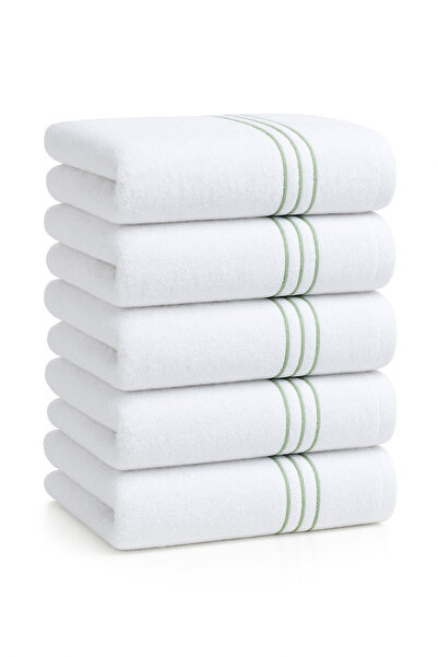 Arte Cotone Σετ πετσετών χεριών με λευκό κέντημα και ρίγες |   Κόκκινο και πράσινο ριγέ 35x35 / 40x70