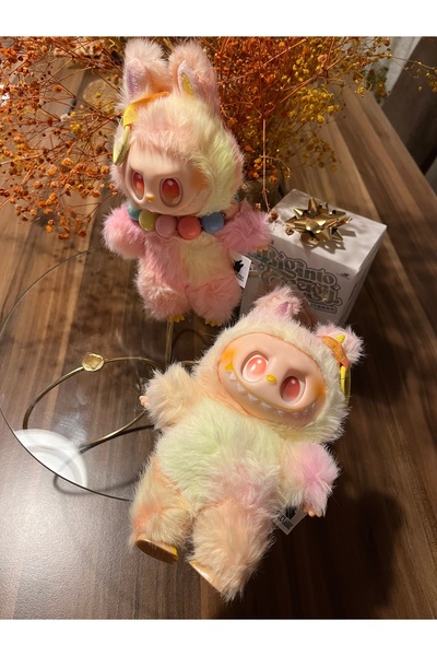 labubu sepeti Sarı Pembe Labubu Energy - kolyeli 🎗️