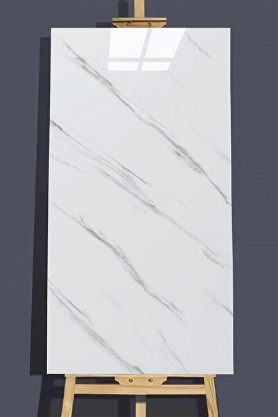 30x60 Cm Beyaz Siyah Mermer Desenli Kendinden Yapışkanlı Seramik Köpük Banyo PVC Duvar Paneli-6013