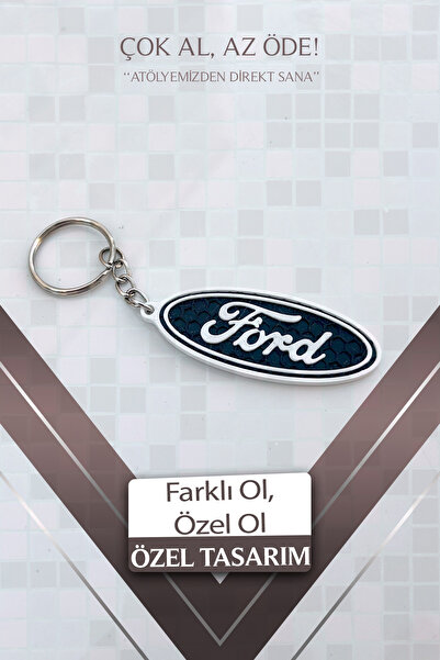 BasLab3D Ford Özel Tasarım Marka Anahtarlık – PLA Plastik Dayanıklı – Hediyelik Anahtarlık