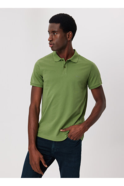Lee Cooper Ανδρικό μπλουζάκι Polo Green 232 LCM 242048 TWINS LIVE GREEN