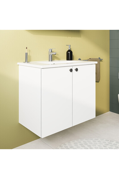 VitrA Shift T20 Lavabo Dolabı 81008, 80 cm, Parlak Beyaz, Lavabolu, Çift Kapa...