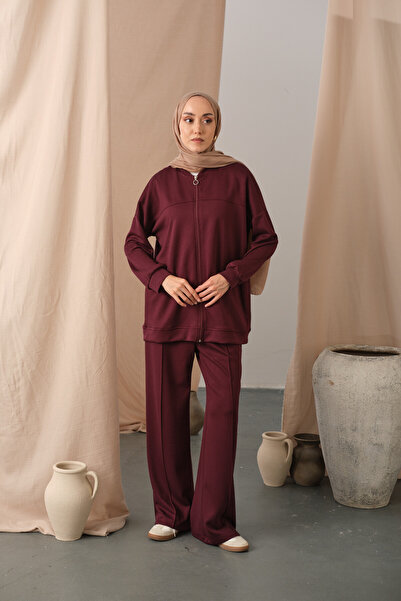 LOCCO Kadın Çıma Detay İkili Takım Bordo