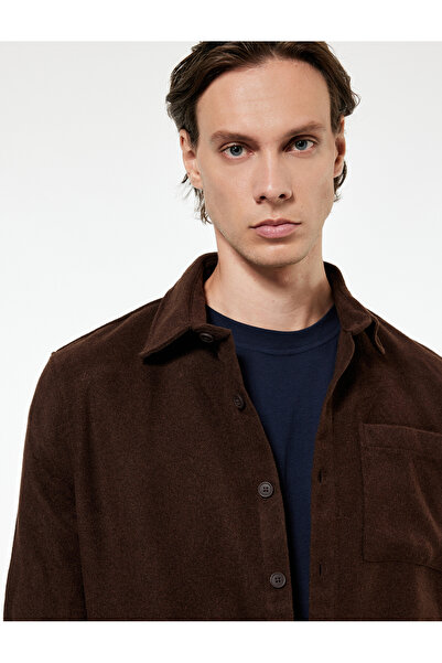 Koton Regular Fit Buttoned Pocket Detailed Long Sleeve Shirt