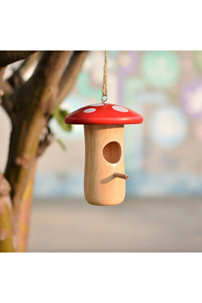 Choice Red 1Pc Outdoor Hummingbird House Natural Wooden Hanging Hummingbird Nest Wild Bird House Hummingbir