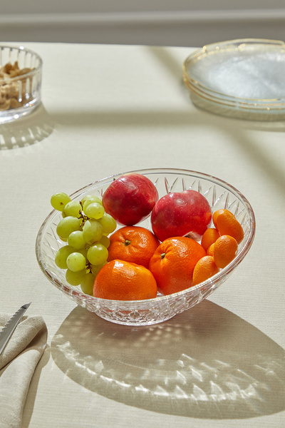 Glamis Selen Concept Yatık Kafes Model El Yapımı Cam Meyve Sunum Ve Salata Kasesi