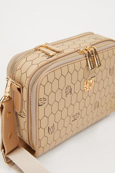 Levidor Vizon Çift Fermuarlı Omuz Çantası