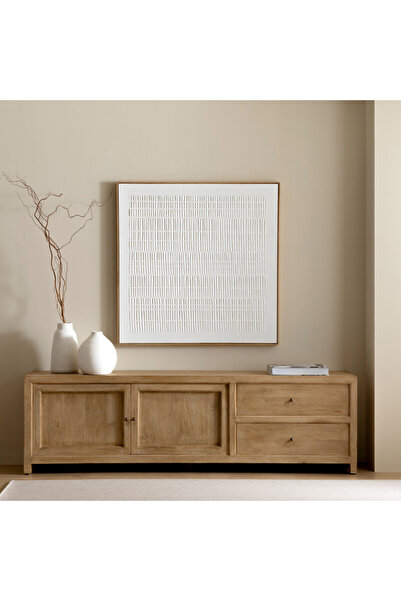 Creawood Rustik Masif Meşe TV Ünitesi Medya Konsolu