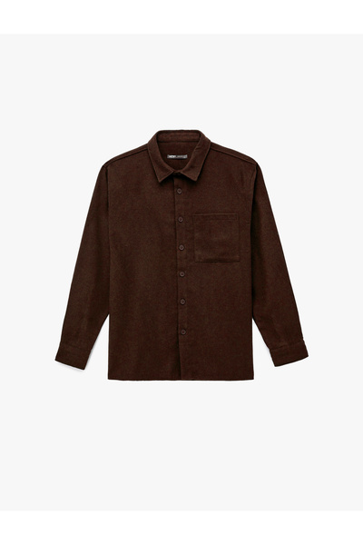 Koton Regular Fit Buttoned Pocket Detailed Long Sleeve Shirt