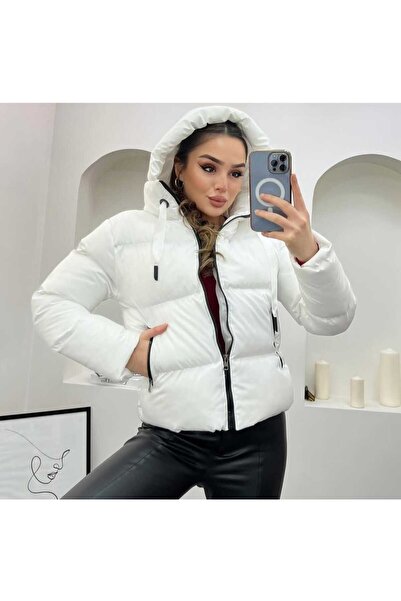 ARMATO Dayboglu White Color Padded Fabric Hooded Sports Coat