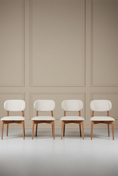 Woodenbend Felix Ahşap Döşemeli Natural Sandalye 4 Adet – Kayın Ağacı Bohem İ...