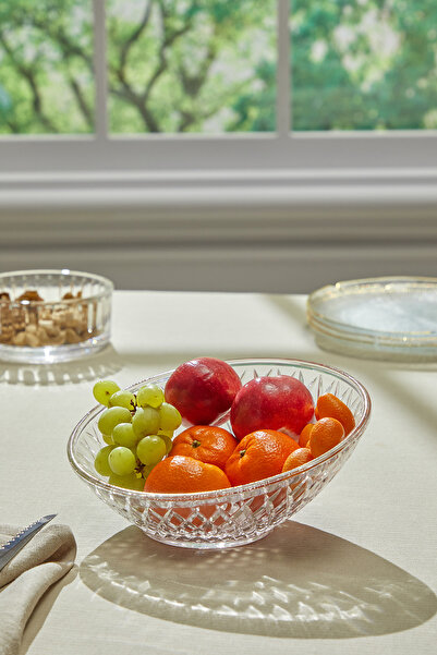 Glamis Selen Concept Yatık Kafes Model El Yapımı Cam Meyve Sunum Ve Salata Kasesi