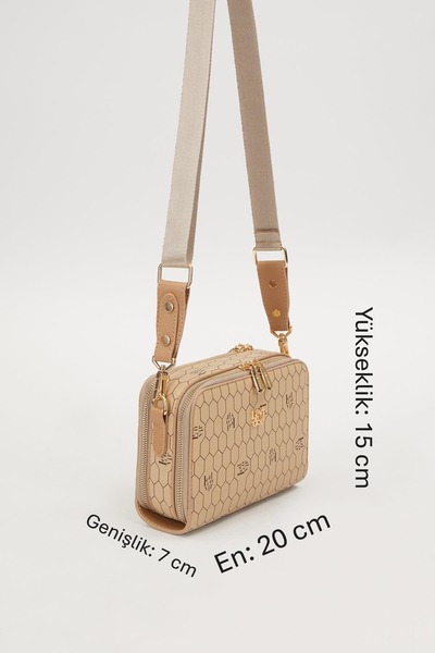 Levidor Vizon Çift Fermuarlı Omuz Çantası