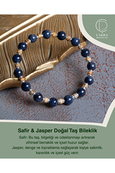 ÇAKRA DOĞAL TAŞ Safir & Hematit Doğal Taş Bileklik