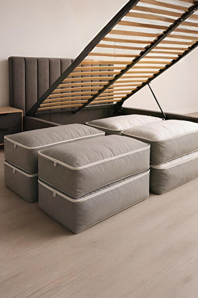 Sertil Çekyat Baza Tipi Hurç - 6 Adet Baza Altı Kapitone Büyük Boy Saklama Hurcu 45 X 64 X 22