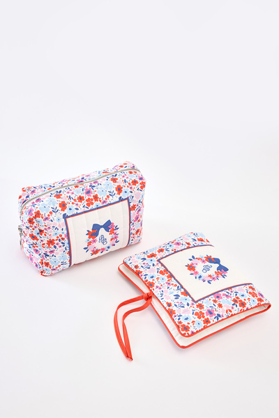 Atelier Babbi 100% Cotton Baby Care Gift Set - Tiny Flowers / Red