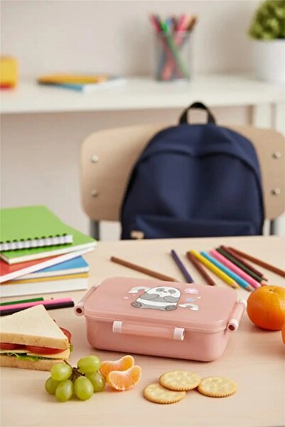 Miniso We Bare Bears Lisanslı Çatal Kaşıklı Yemek Kabı (470ml) - Panda