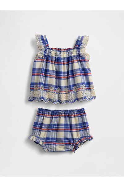 GAP Bebek Çok Renkli Baby Poplin Gözleme Kenar Outfit Set