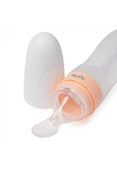 Nurio Biberon din silicon cu linguriță - roz -