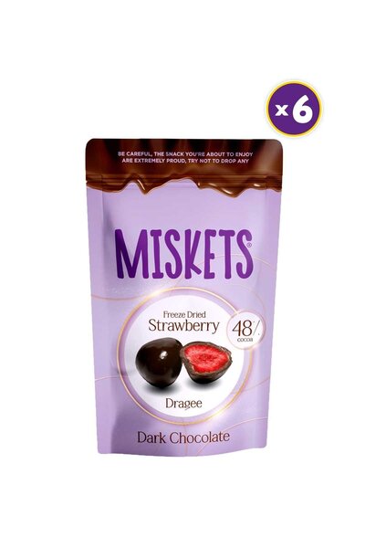 Miskets Bitter Çikolata Kaplamalı Çilek 80 gr x 6 Adet