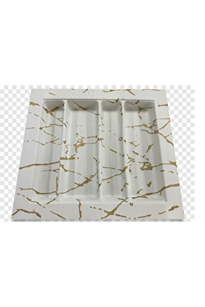 GörSeç 55X49 cm Drawer Organizer 55 cm White Gold Detailed Stainless Steel (Can Be Cut up to 45X40 cm)