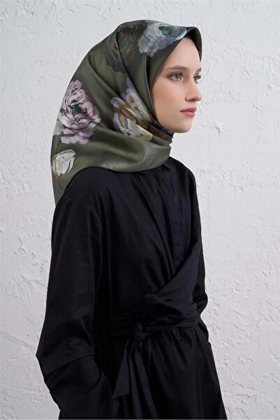 Armine Eșarfă din mătase pură Tivil 9419 - 50 Model mixt verde