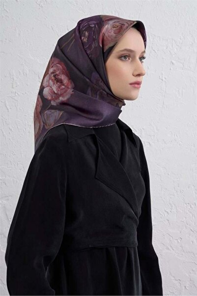 Armine Eșarfă din mătase pură Sura 9419 - 32 model mixt prune