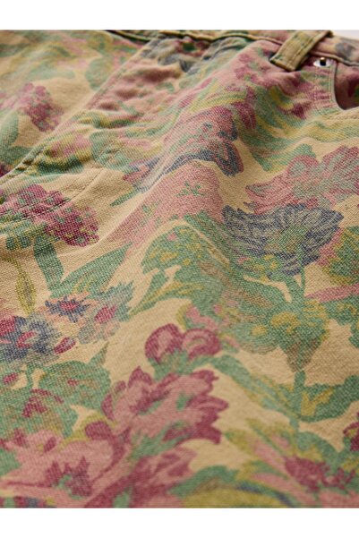 GAP Erkek Çok Renkli Çiçek Desenli Kanvas Şort