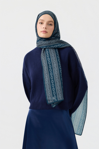 Qef Cotton Twill Şal Chain İndigo