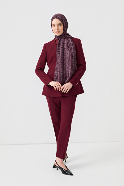 Qef Cotton Twill Şal Chain Mürdüm