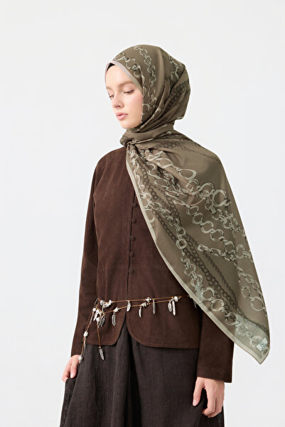 Qef Cotton Twill Shawl Loop Line Milky Brown