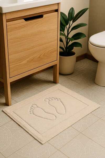 HOMEMOME Памучен килим за крака 40*60 Екру